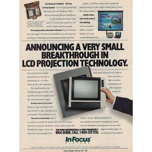 InFocus Systems 1993 Vintage Print Ad Announcing PanelBook LCD Technology u